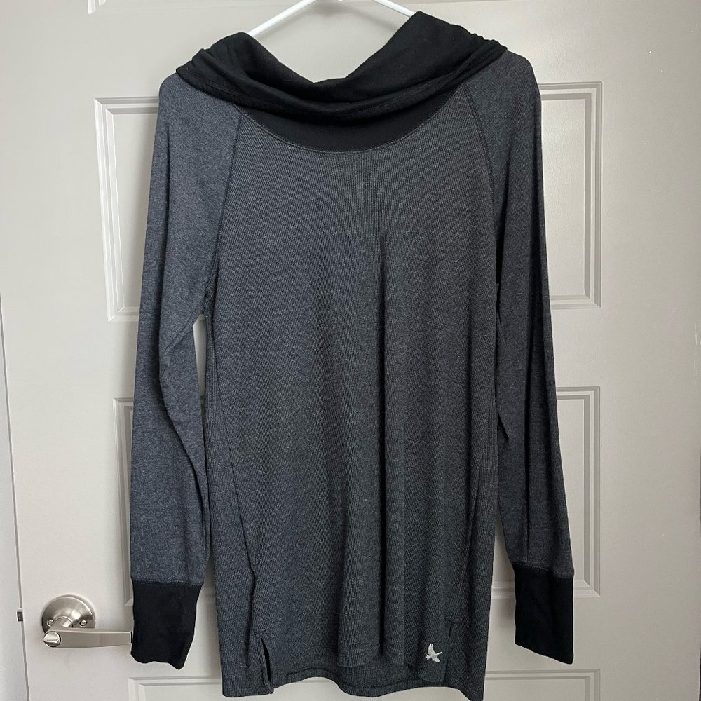Eddie Bauer Charcoal/Black Long Sleeve Tunic Top Size Medium